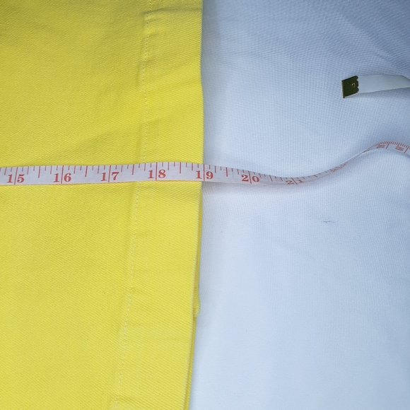 J Crew Yellow Garment-dyed Japanese Denim Wrap Mini Skirt Size 32 - Picture 6 of 8